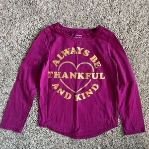 Long sleeve purplish graphic tee